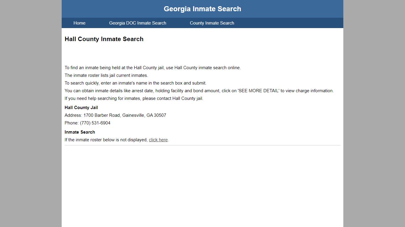 Hall County Inmate Search